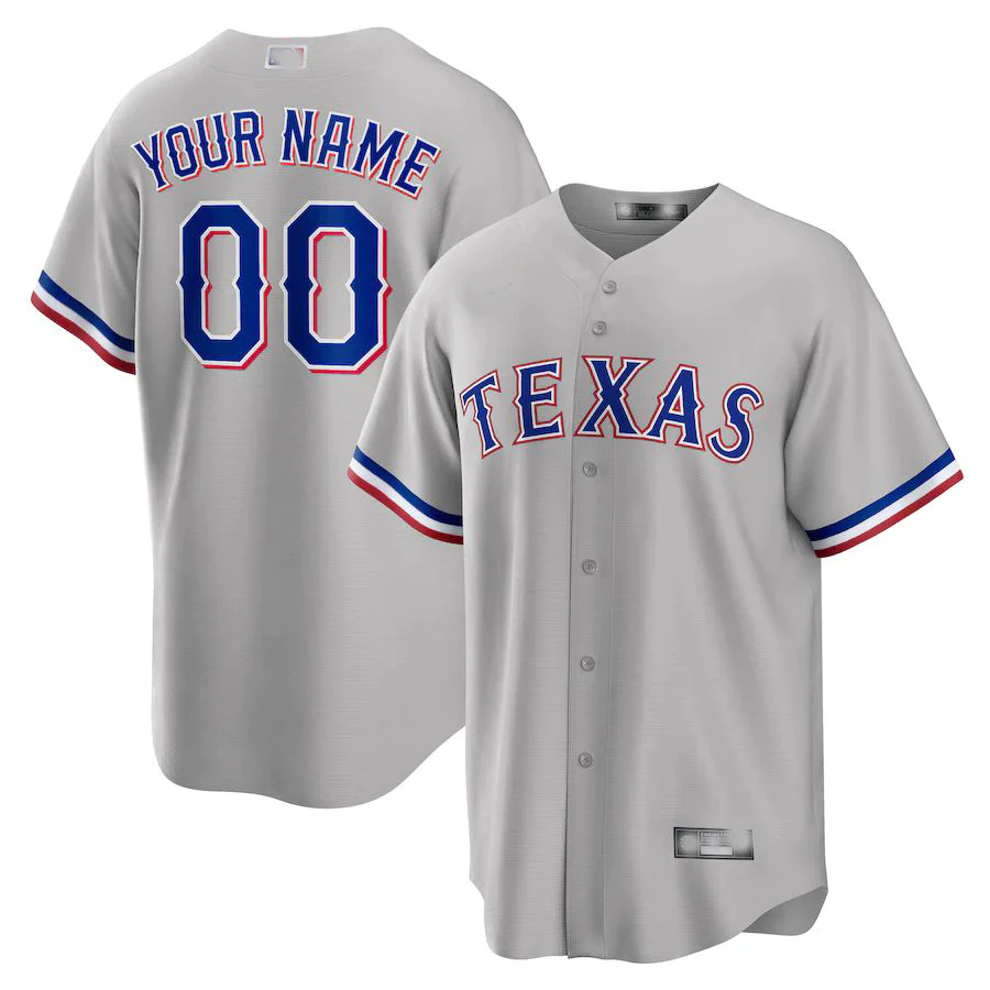 Men's Texas Rangers Gray Replica Custom Jersey1