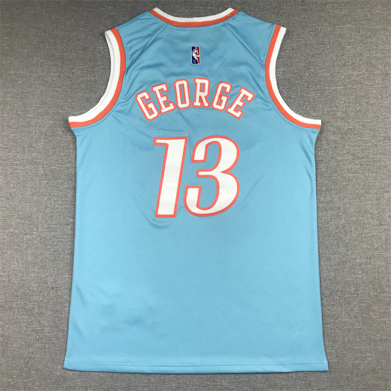 Men's LA Clippers Paul George Blue 2021/22 Swingman Jersey1 - City Edition