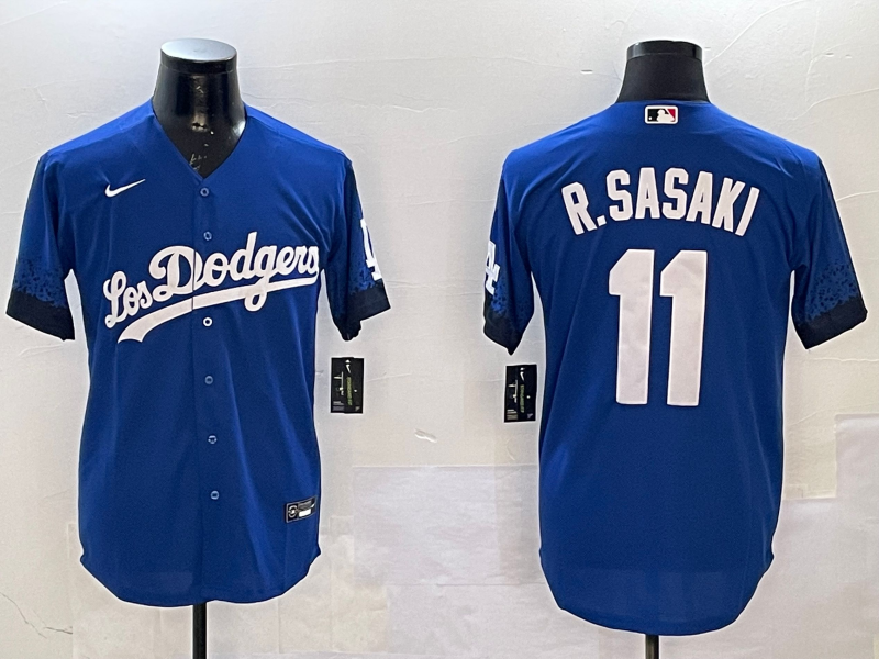 Men's Los Angeles Dodgers Roki Sasaki #11 Royal Replica Game Jersey1