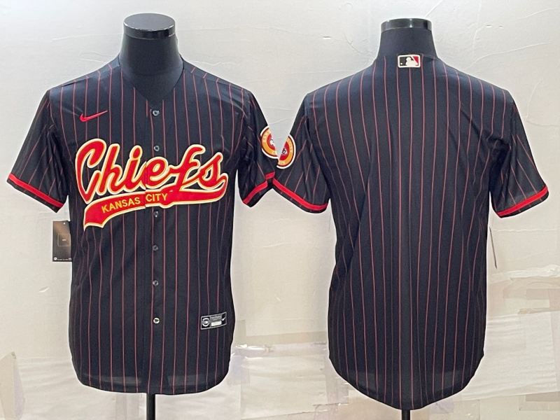 Men's Kansas City Chiefs Black Blank Player Jersey1