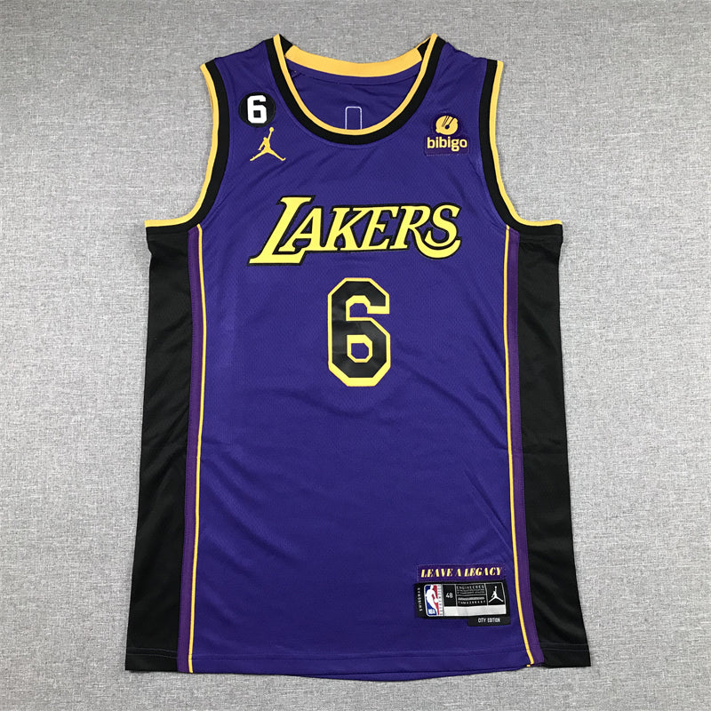 Men's Los Angeles Lakers LeBron James #6 Purple 2022/23 Swingman Jersey1 - Statement Edition