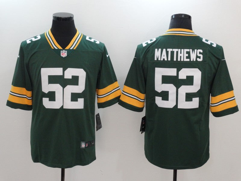 Men's Green Bay Packers Clay Matthews #52 Green Game Player Jersey1