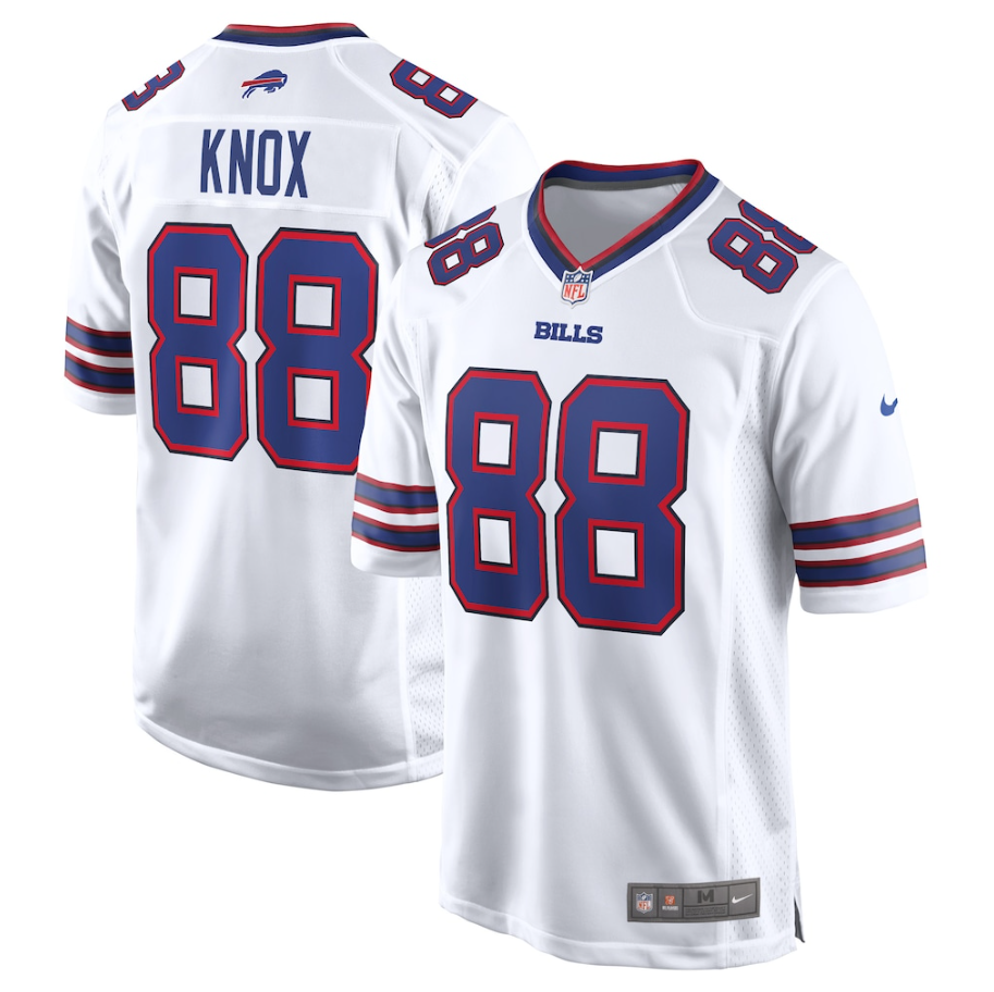 Men's Buffalo Bills Dawson Knox #88 White Game Jersey