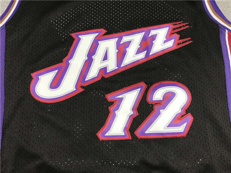 Men's Utah Jazz John Stockton Black 1998-99 Hardwood Classics Swingman Jersey1