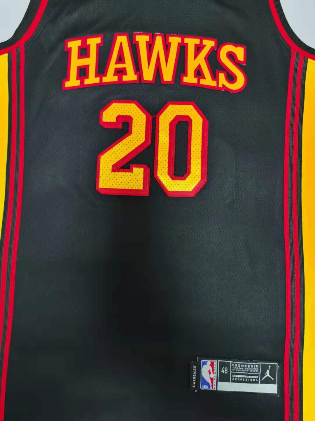 Men's Atlanta Hawks John Collins #20 Black 2020/21 Swingman Jersey1