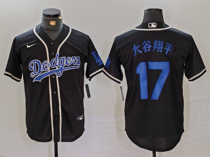 Men's Los Angeles Dodgers Shohei Ohtani #17 Black Game Jersey1