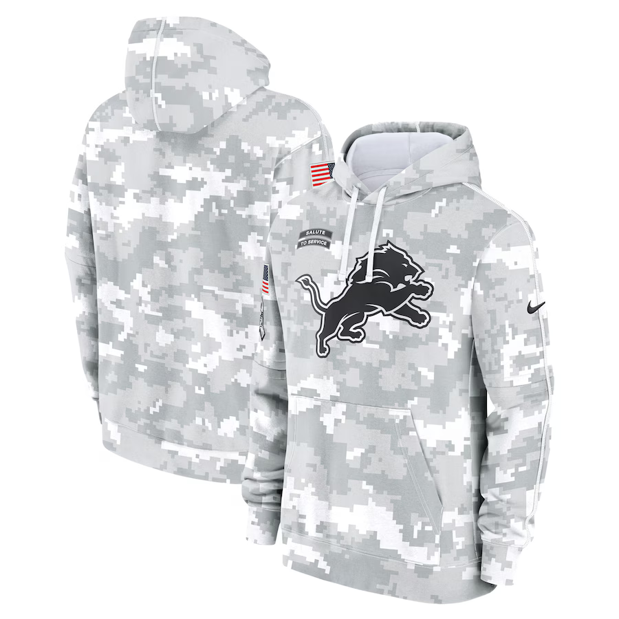 Detroit Lions Arctic Camo 2024 Salute to Service Fleece Pullover Hoodie - JerseysFreak
