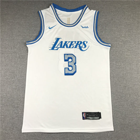 Men's Los Angeles Lakers Anthony Davis #3 White Swingman Jersey1 - City Edition
