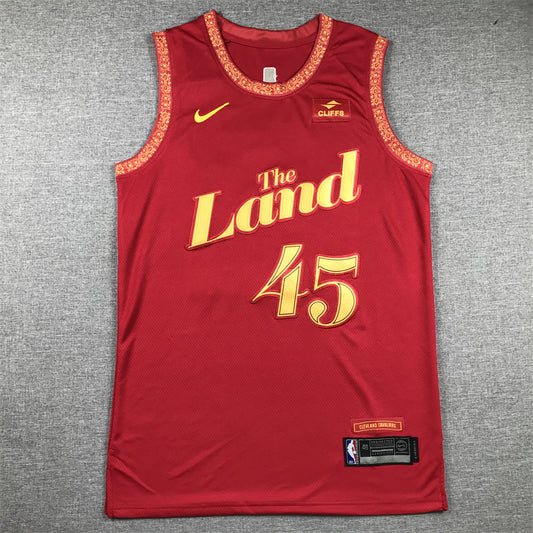 Men's Cleveland Cavaliers Donovan Mitchell #45 Wine 2023/24 Swingman Jersey1 - City Edition