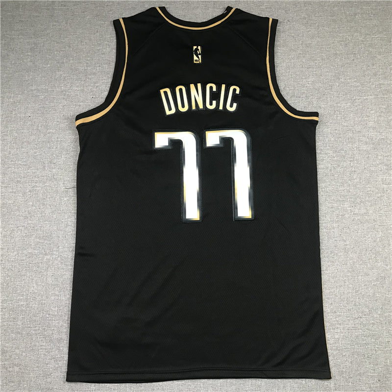 Men's Dallas Mavericks Luka Doncic #77 Swingman Player Jersey1 Black
