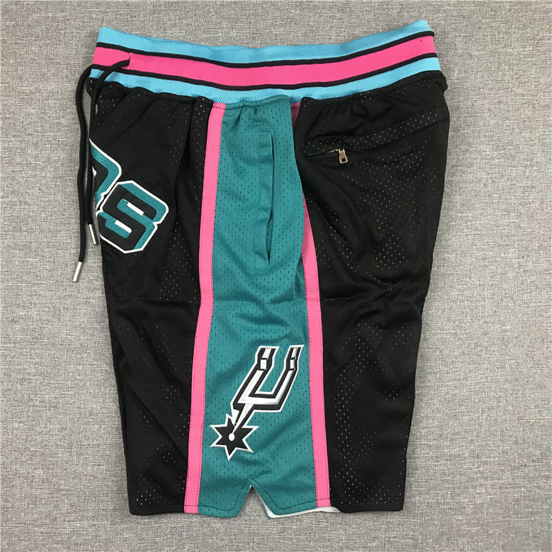 Men's San Antonio Spurs Black Hardwood Classics Basketball Shorts1