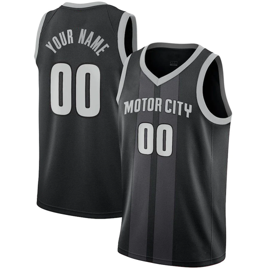 Men's Detroit Pistons Black 2018/19 Swingman Custom Jersey1 - City Edition