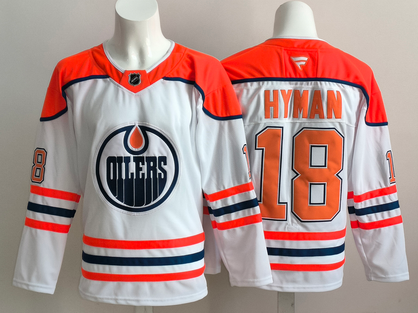 Men's Edmonton Oilers Zach Hyman #18 White Breakaway Player Jersey