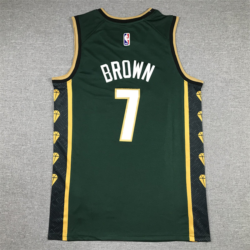 Men's Boston Celtics Jaylen Brown #7 Green 2022/23 Swingman Jersey1 - City Edition