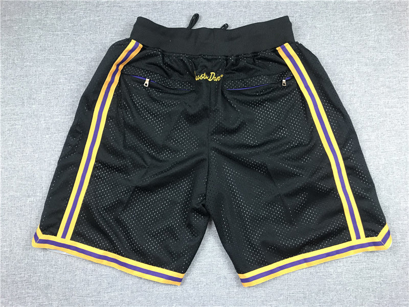 Men's Los Angeles Lakers Black Pro Shorts1 Stitched Size S-XXL
