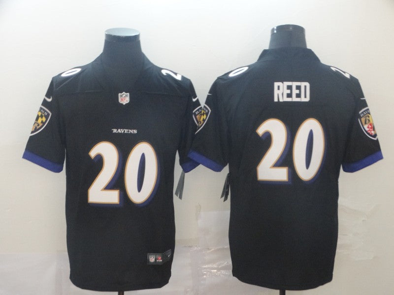 Men's Baltimore Ravens Ed Reed #20 Black Game Jersey1