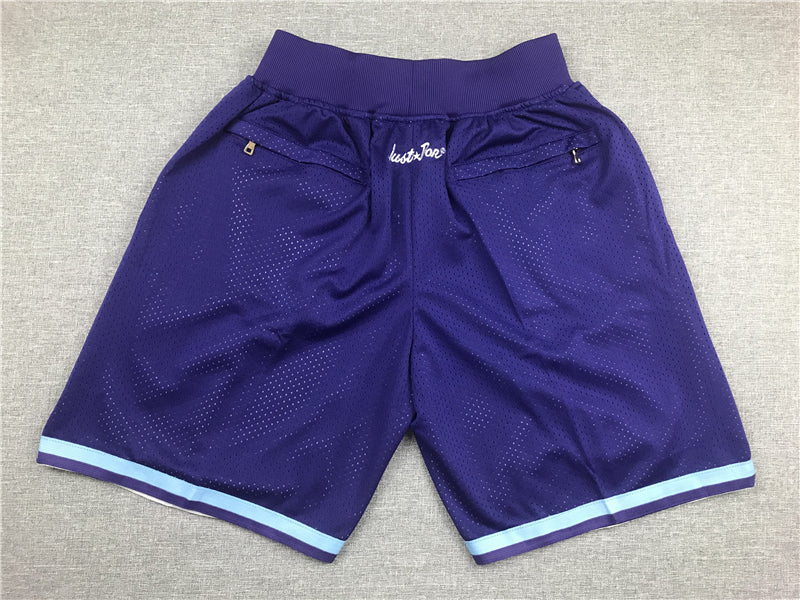 Men's Charlotte Hornets Purple Basketball Retro Shorts11
