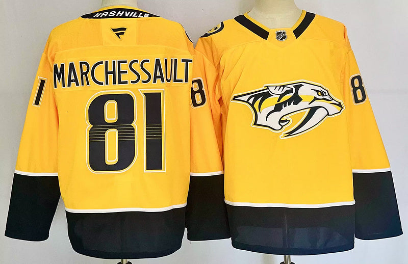 Jonathan Marchessault #81 Nashville Predators Yellow Game Jersey - JerseysFreak