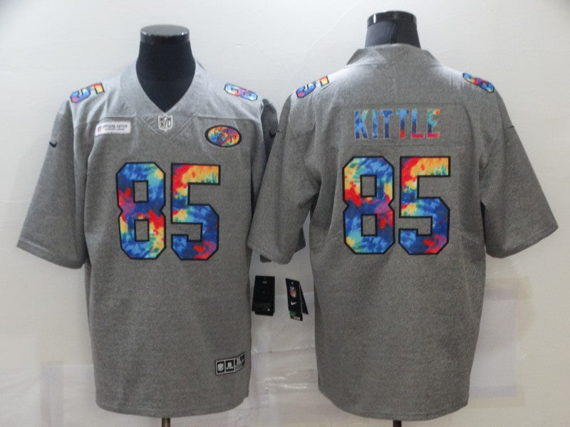 Men's San Francisco 49ers George Kittle #85 Gray Game Player Jersey1