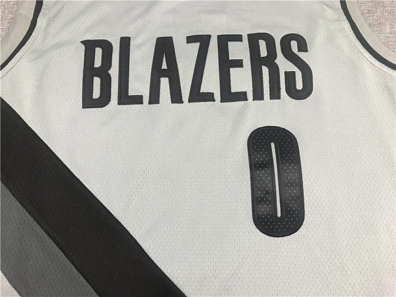 Men's Portland Trail Blazers Damian Lillard #0 NBA Gray Swingman Jersey1