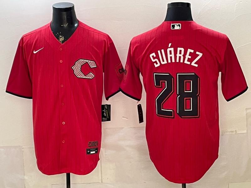 Men's Cincinnati Reds Eugenio Suarez #28 Red 2026 City Connect Stadium Jersey