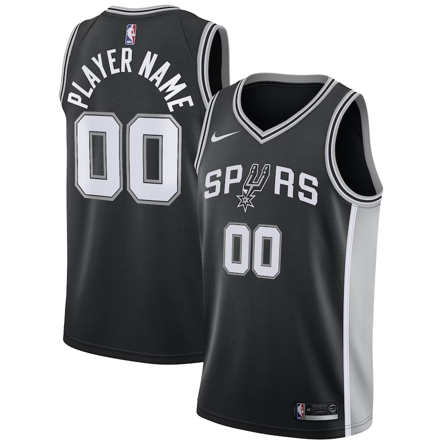 Men's San Antonio Spurs Custom Black Jersey1