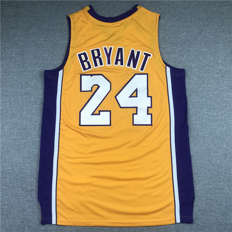 Men's Los Angeles Lakers Kobe Bryant #24 Yellow Swingman Player Jersey1