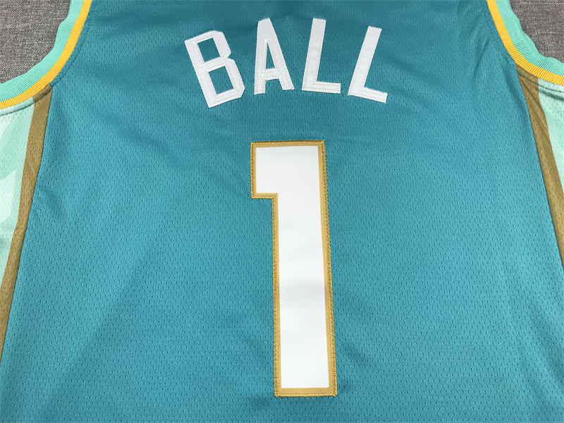 Men's Charlotte Hornets LaMelo Ball #1 Teal 2023/24 Swingman jersey1 - City Edition
