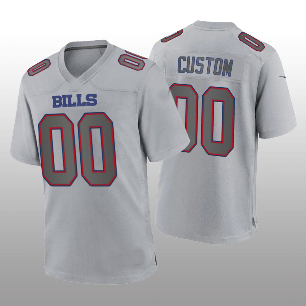 Custom1 Buffalo Bills Gray Atmosphere Game Jersey1 Stitched Jersey1 Football Jerseys
