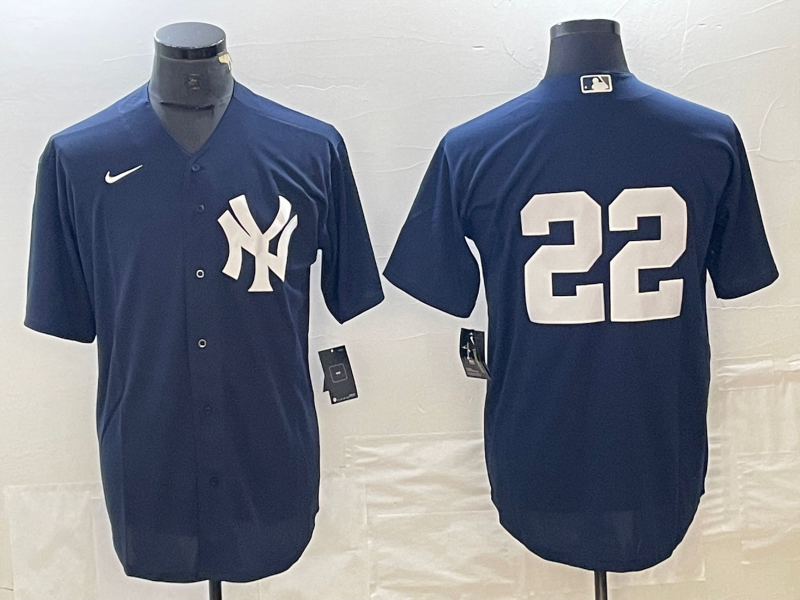 Men's New York Yankees Juan Soto #22 Navy Replica Player Name Jersey1