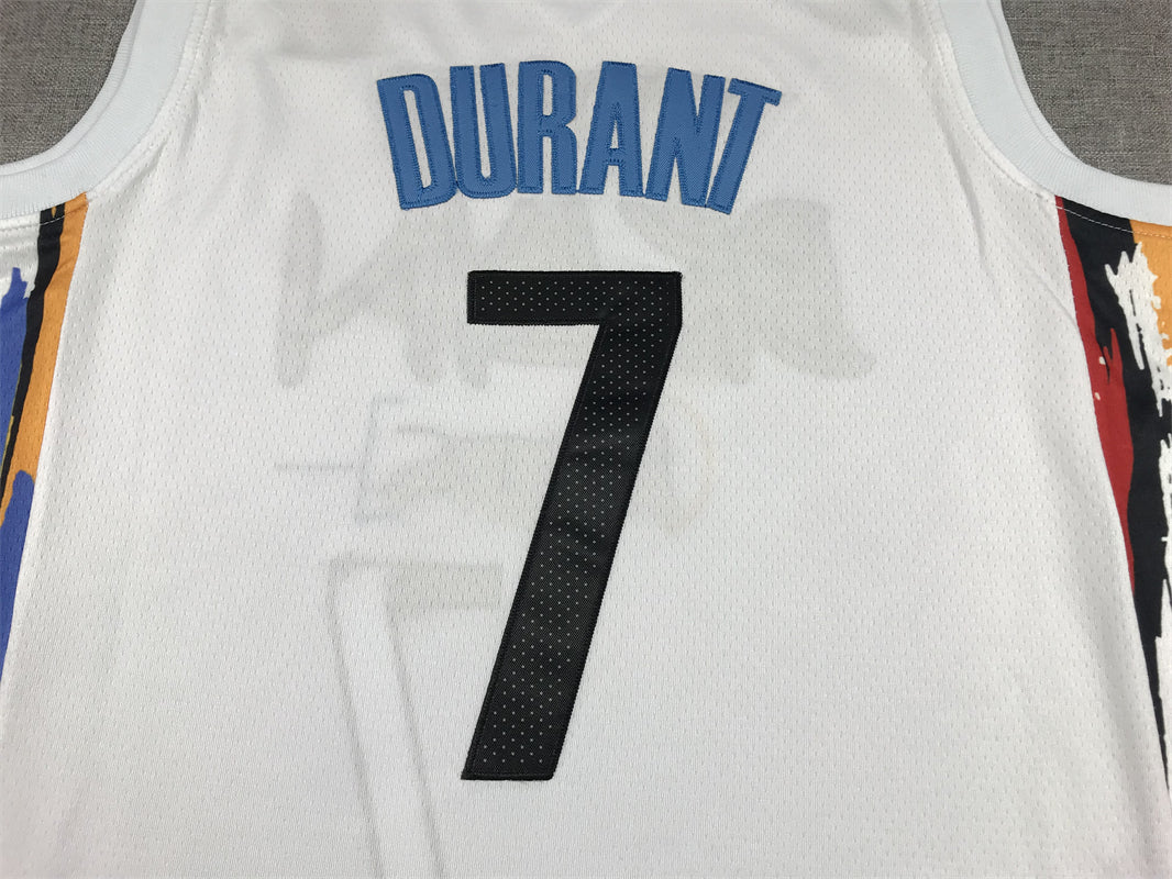 Men's Brooklyn Nets Kevin Durant #7 White 2022/23 Fastbreak Jersey1 - City Edition