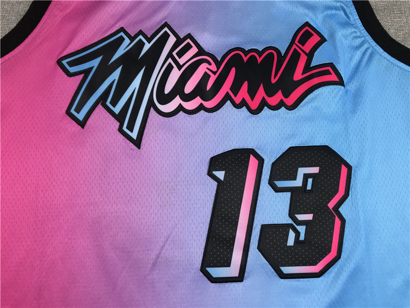 Men's Miami Heat Bam Adebayo Pink/Blue 2020/21 Swingman Jersey1 ¨C City Edition