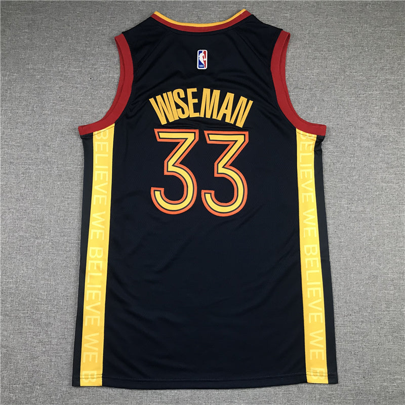 Men's Golden State Warriors James Wiseman #33 Navy Hardwood Classics Jersey1