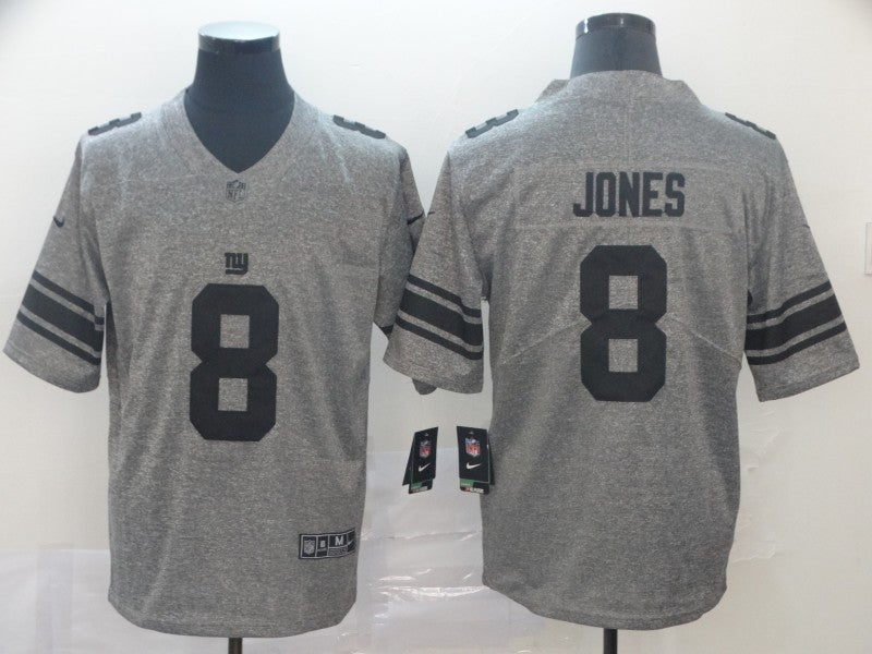 Men's New York Giants Daniel Jones #8 Gray Game Jersey1