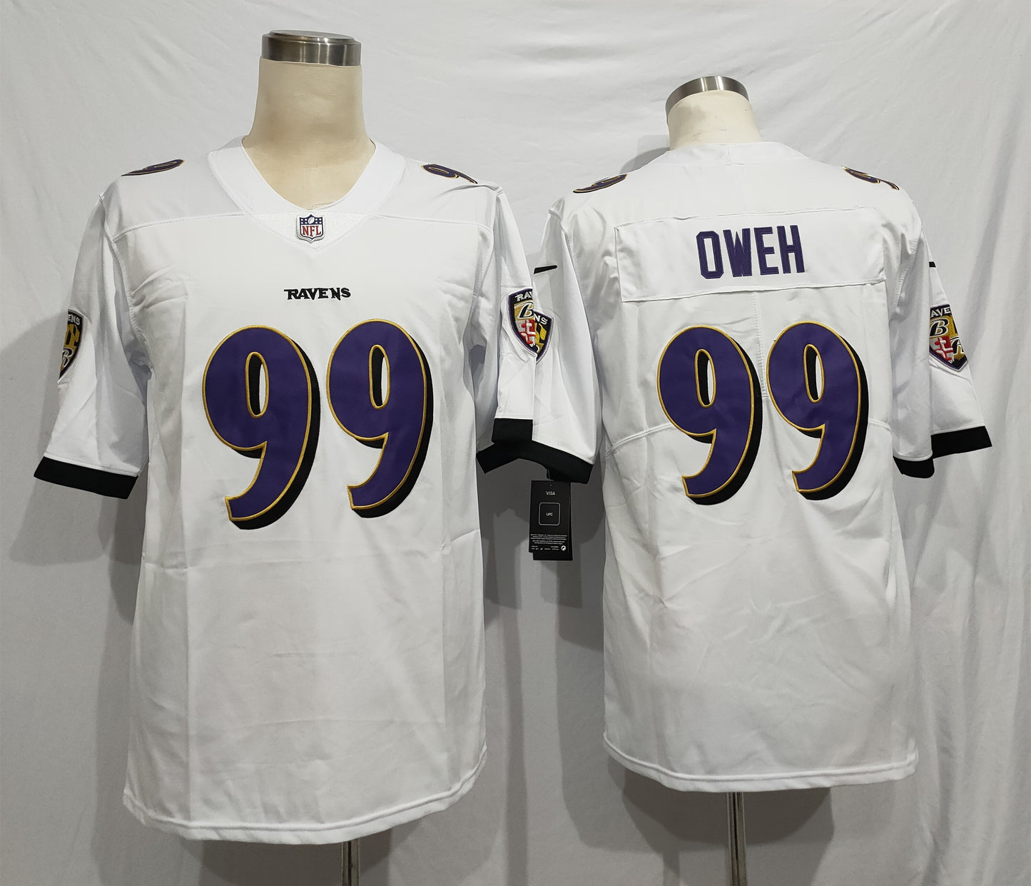 Men's Baltimore Ravens Odafe Oweh #99 White Game Jersey1