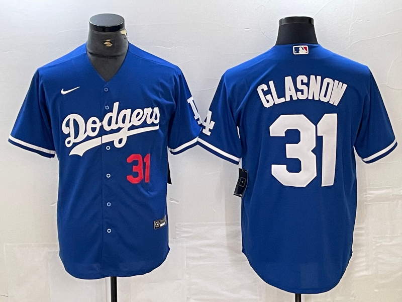 Men's Los Angeles Dodgers Tyler Glasnow #31 Blue Replica Game Jersey1