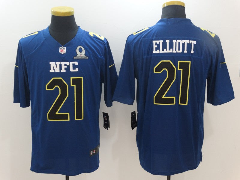 Men's Dallas Cowboys Ezekiel Elliott #21 Blue Game Jersey1