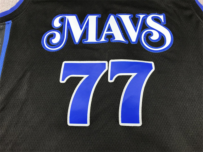Men's Dallas Mavericks Luka Doncic #77 Black 2023/24 Swingman Jersey1 - City Edition