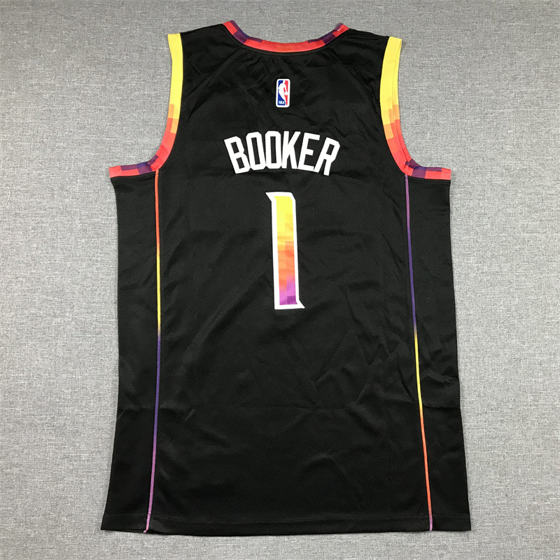 Men's Phoenix Suns Devin Booker #1 Black 2022/23 Fast Break Player Jersey1 - Statement Edition