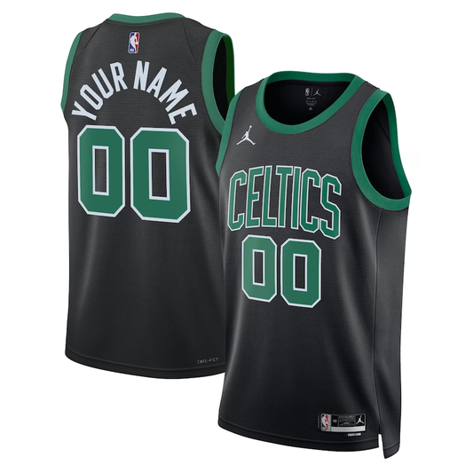 Men's Boston Celtics Black 2022/23 Swingman Custom Jersey1 - Statement Edition
