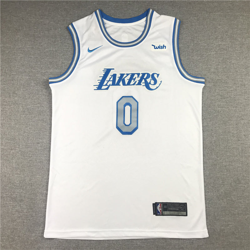 Men's Los Angeles Lakers Russell Westbrook #0 White 2020/21 Swingman Jersey1