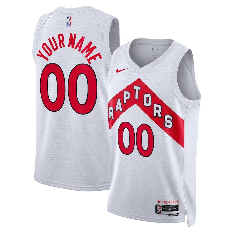 Men's Toronto Raptors White Swingman Custom Jersey1 - Association Edition