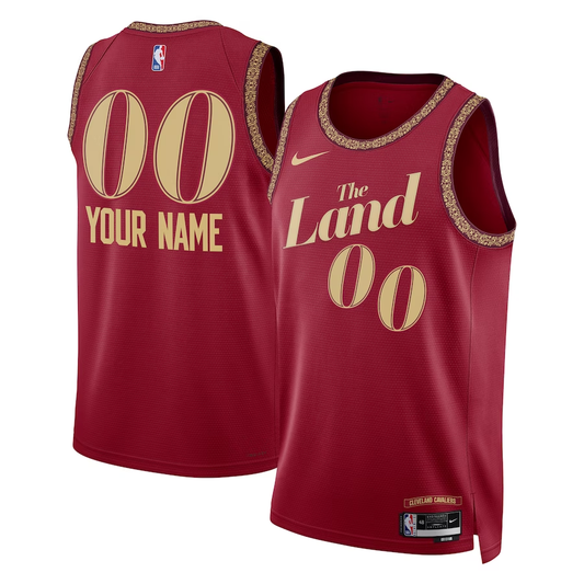 Men's Cleveland Cavaliers Wine 2023/24 Custom Swingman Jersey1 - City Edition