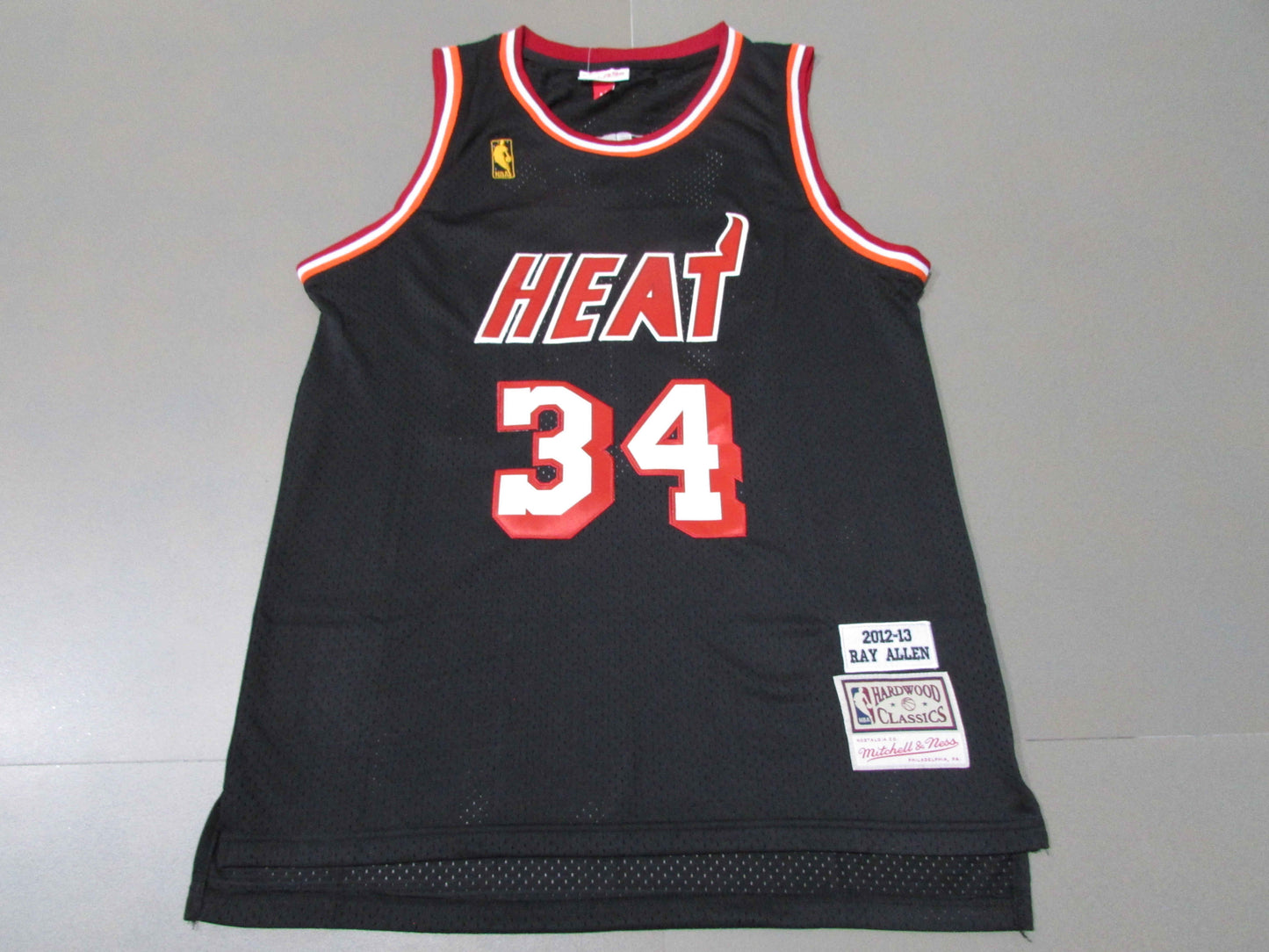 Men's Miami Heat Ray Allen Black 2012-13 Hardwood Classics Swingman Jersey1