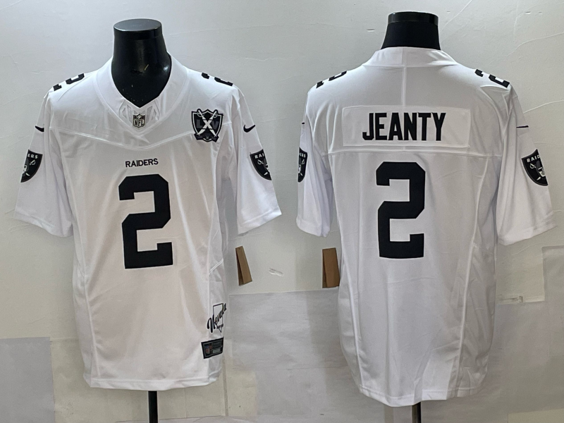 Men's Las Vegas Raiders Ashton Jeanty #2 White Game Jersey