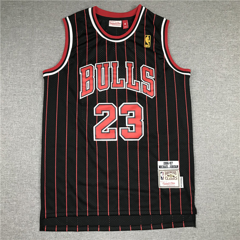 Men's Chicago Bulls Michael Jordan #23 Black Classics 1996-97 Authentic Jersey2