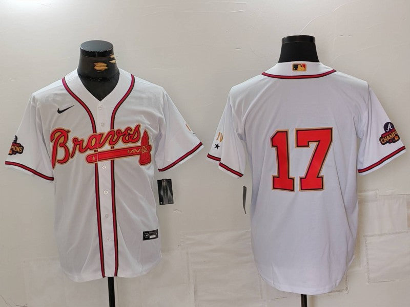 Men's Atlanta Braves Danny Bautista #17 White Limited Player Jersey1