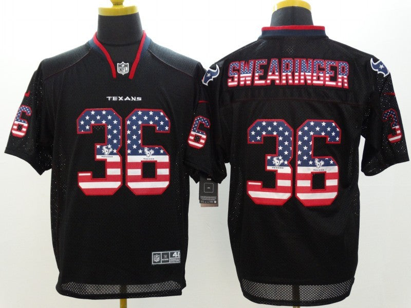 Men's Houston Texans D. J. Swearinger #36 Black Game Jersey1