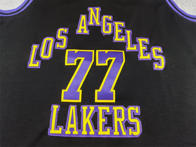 Men's Los Angeles Lakers Luka Doncic #77 Black 2023/24 Swingman Jersey1 - City Edition