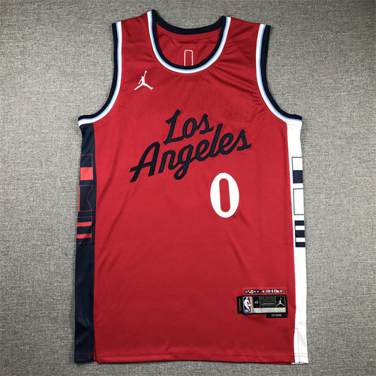 Men's LA Clippers Russell Westbrook #0 Red Swingman Player Jersey1